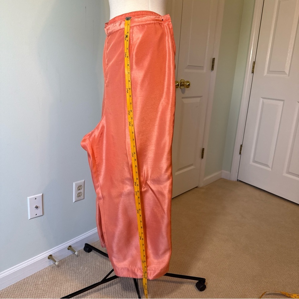 Mlle Gabrielle Size 24W Coral Satin Two-Piece Set with Floral Embroidery - Picture 5 of 9